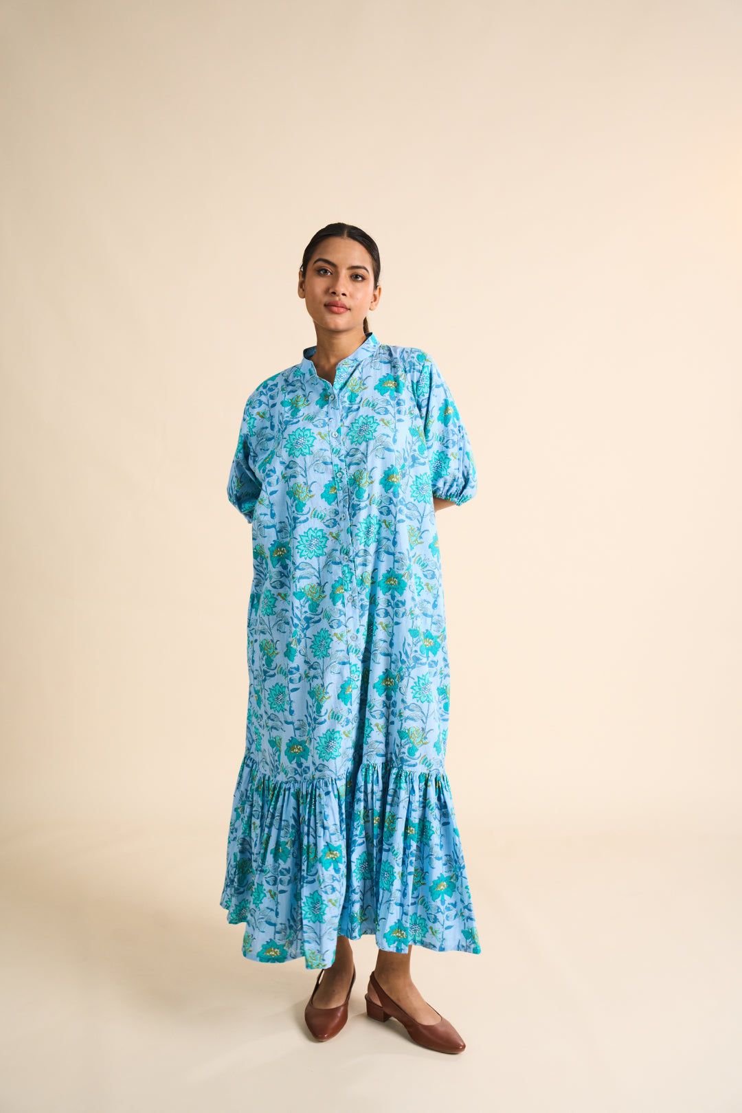 Maeve Floral Tiered Shirt Dress