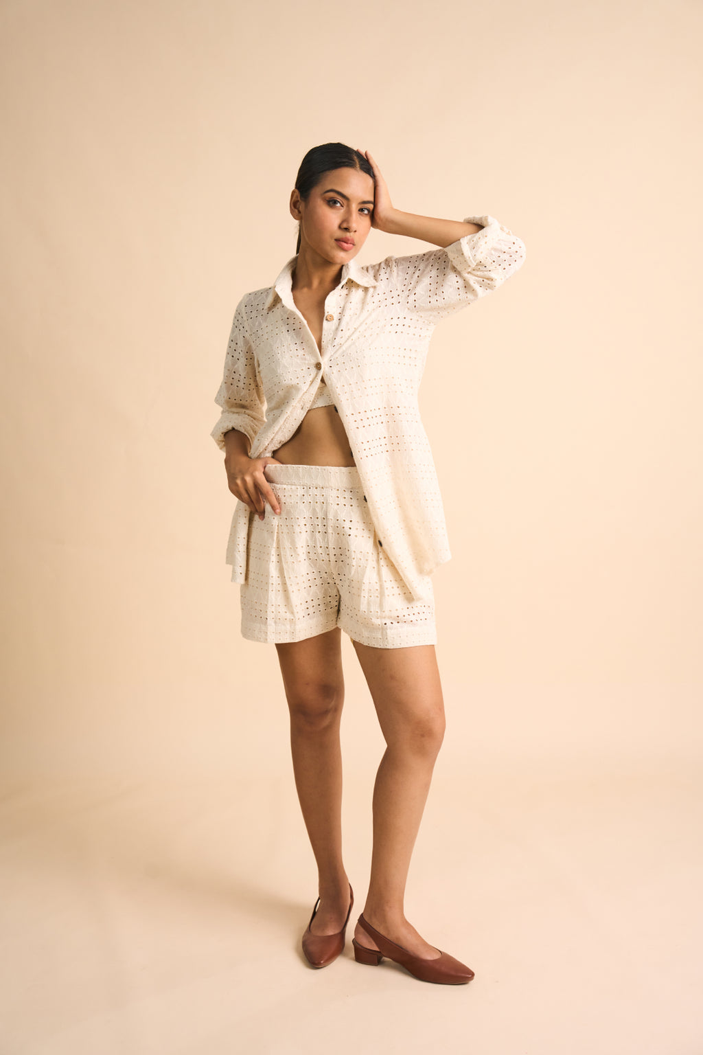 Ivory Schiffli Shirt