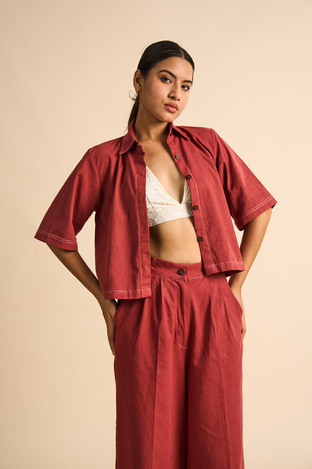 Rosewood Wide-Leg Trousers