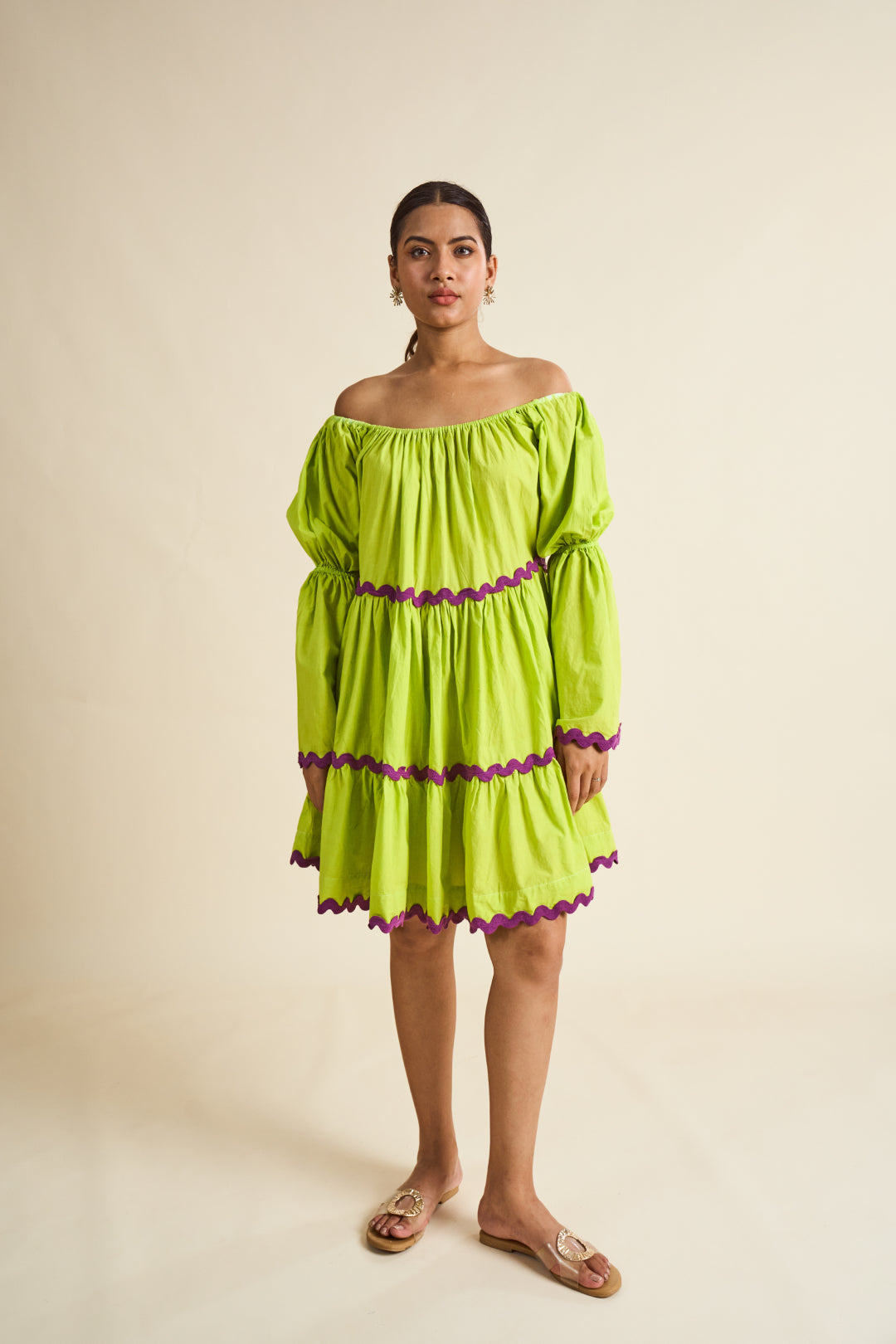 Citron Tiered Mini Dress