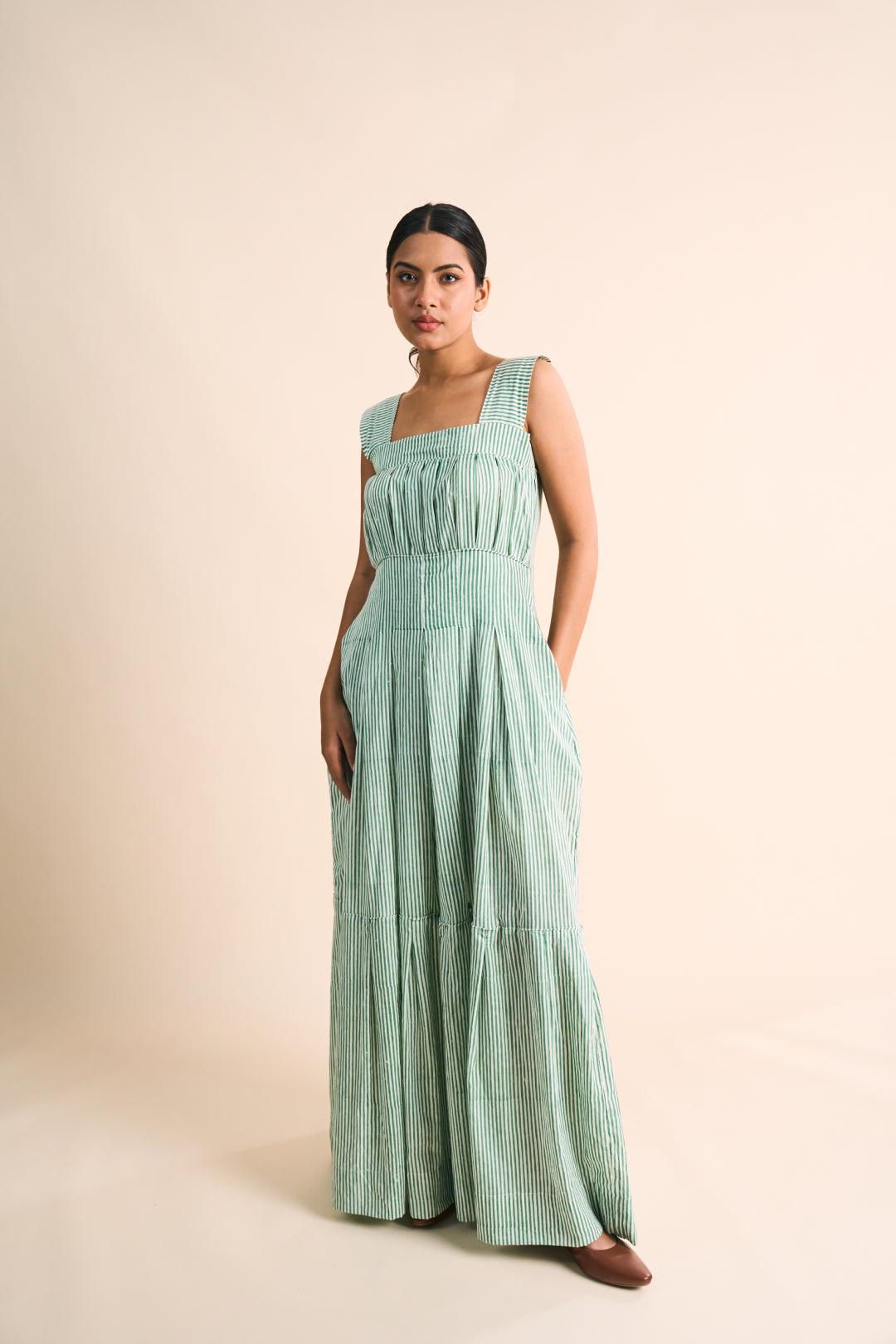 Sage Stripe Dress