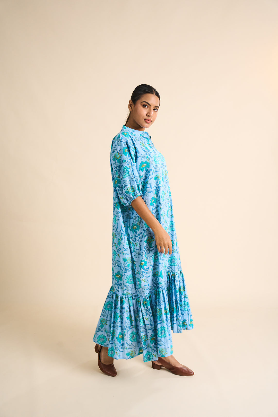 Maeve Floral Tiered Shirt Dress