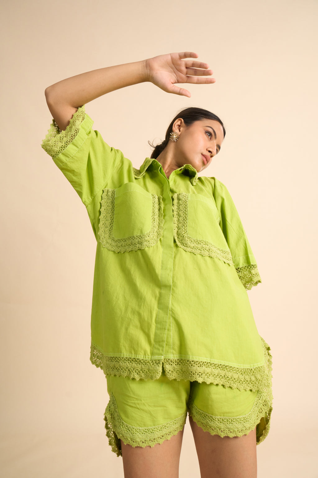 Lime Poplin Co-ord Set