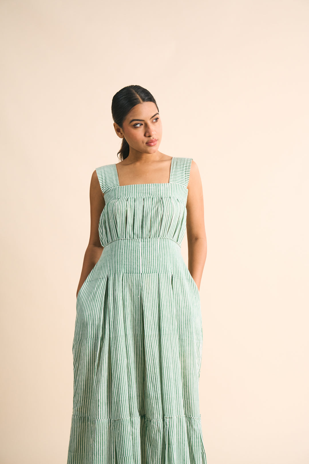 Sage Stripe Dress