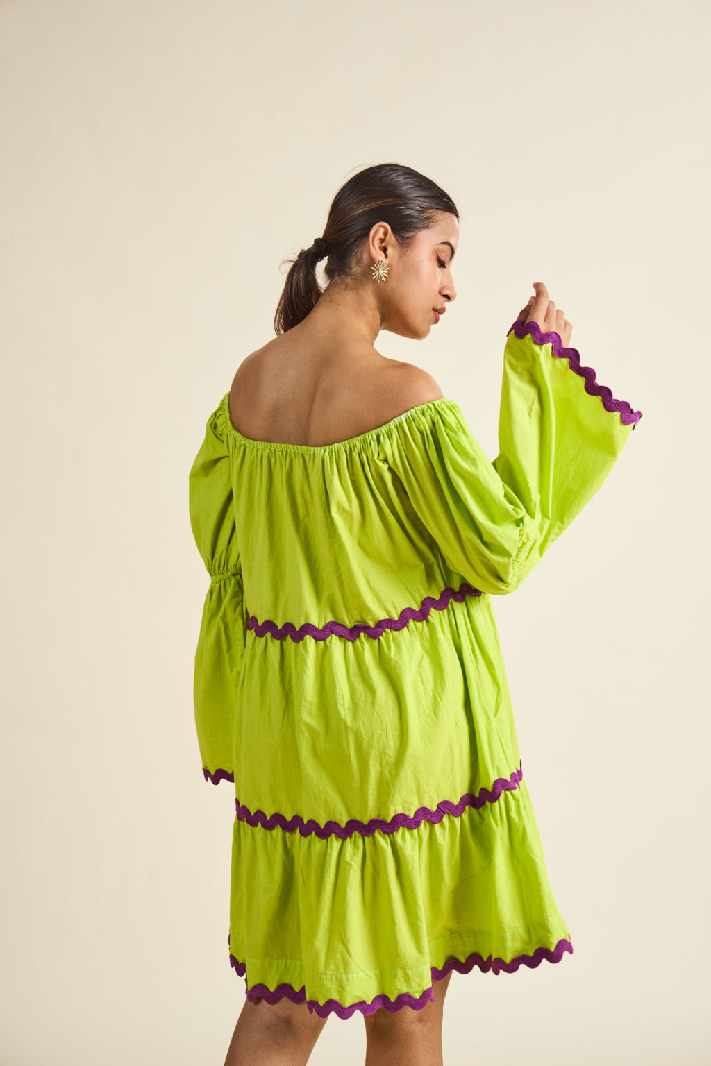 Citron Tiered Mini Dress