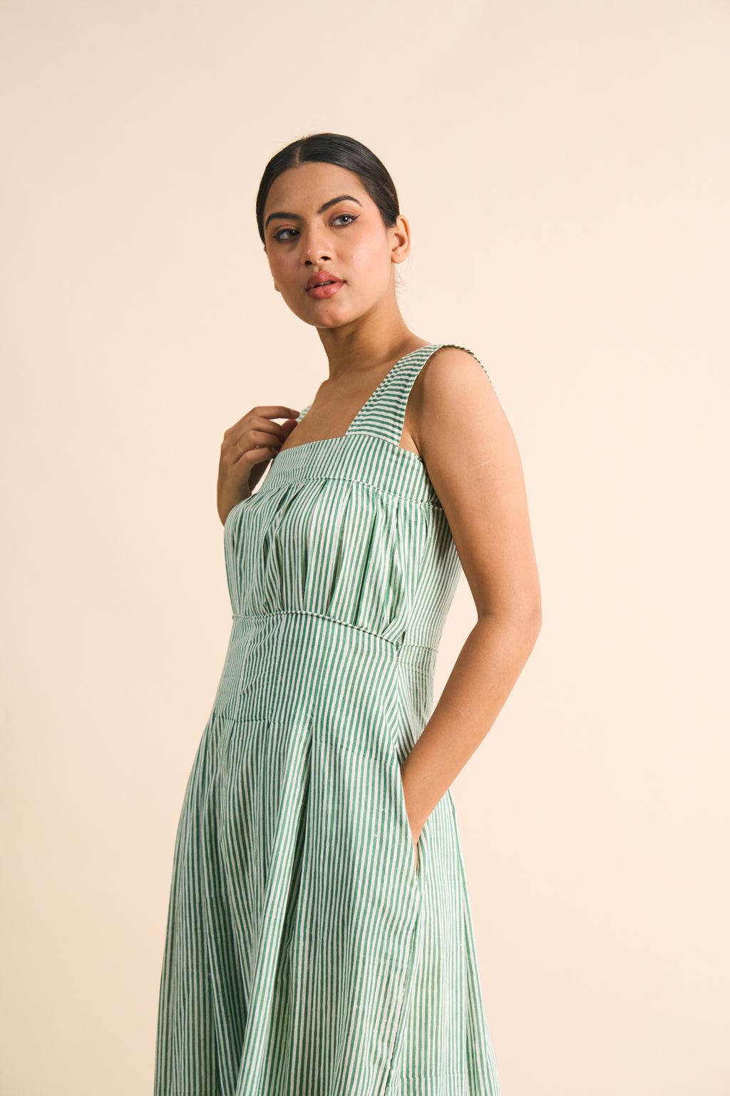Sage Stripe Dress