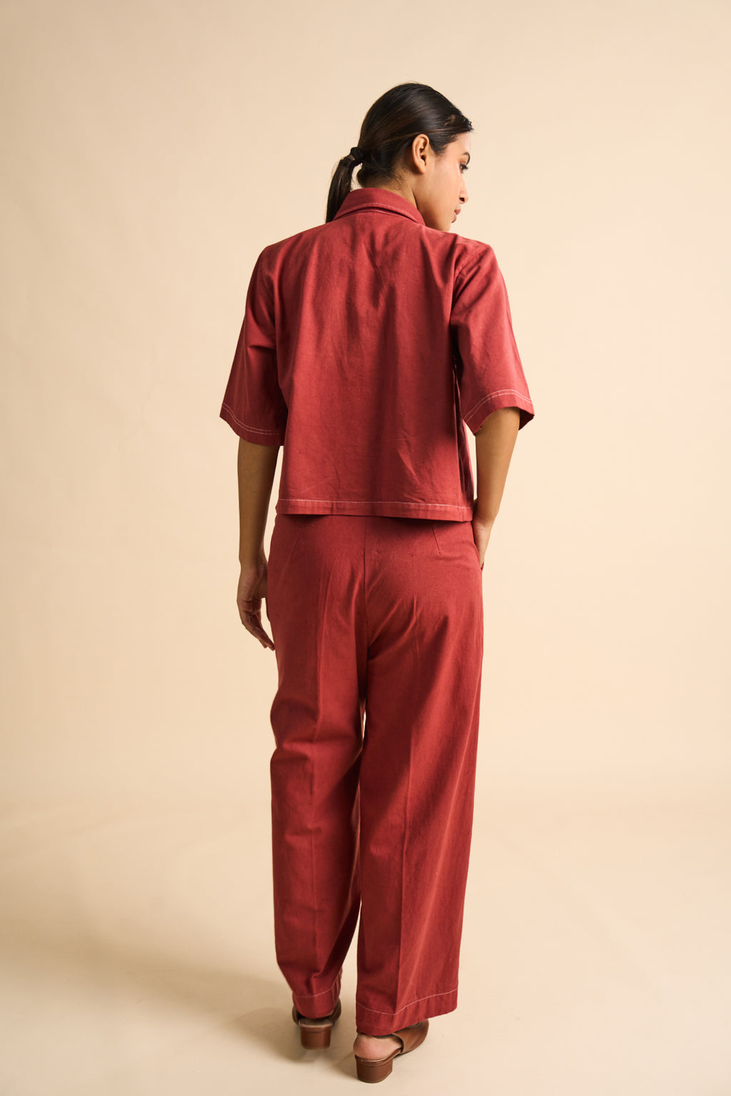 Rosewood Wide-Leg Trousers