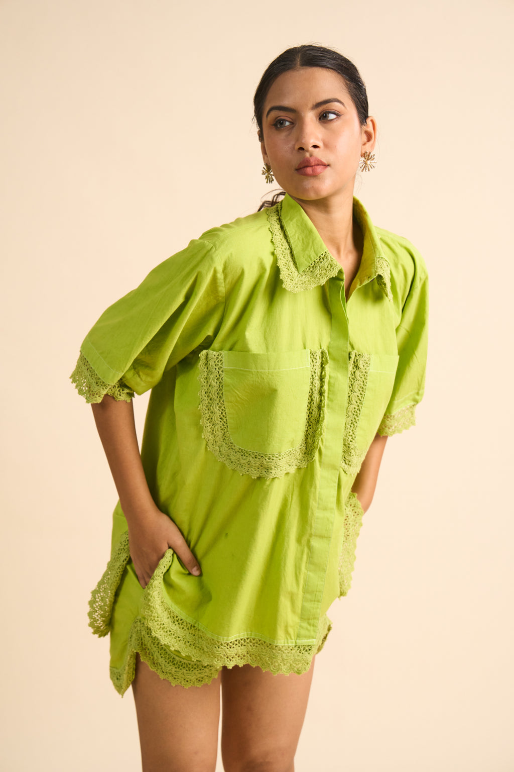 Lime Poplin Co-ord Set
