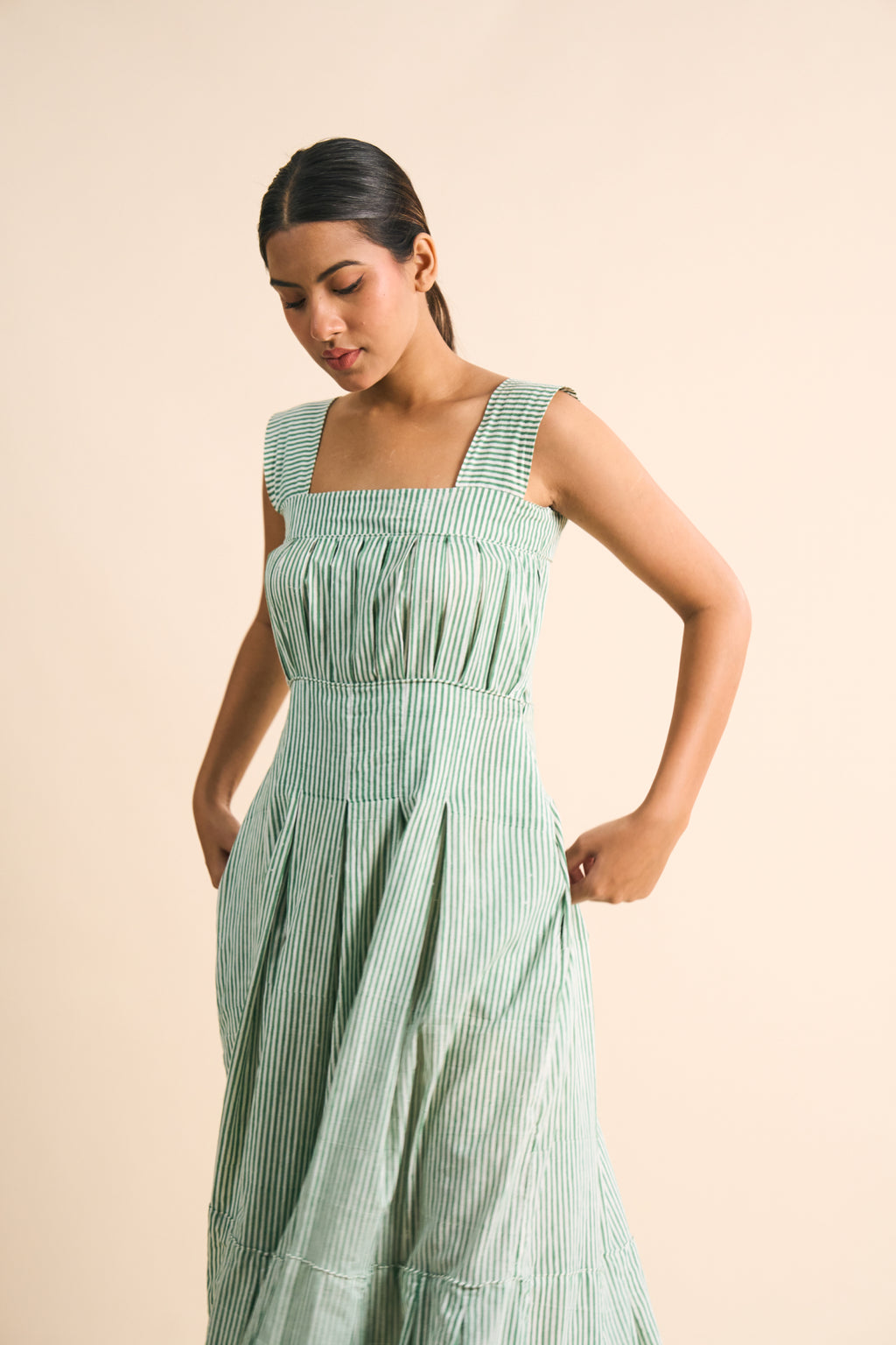 Sage Stripe Dress