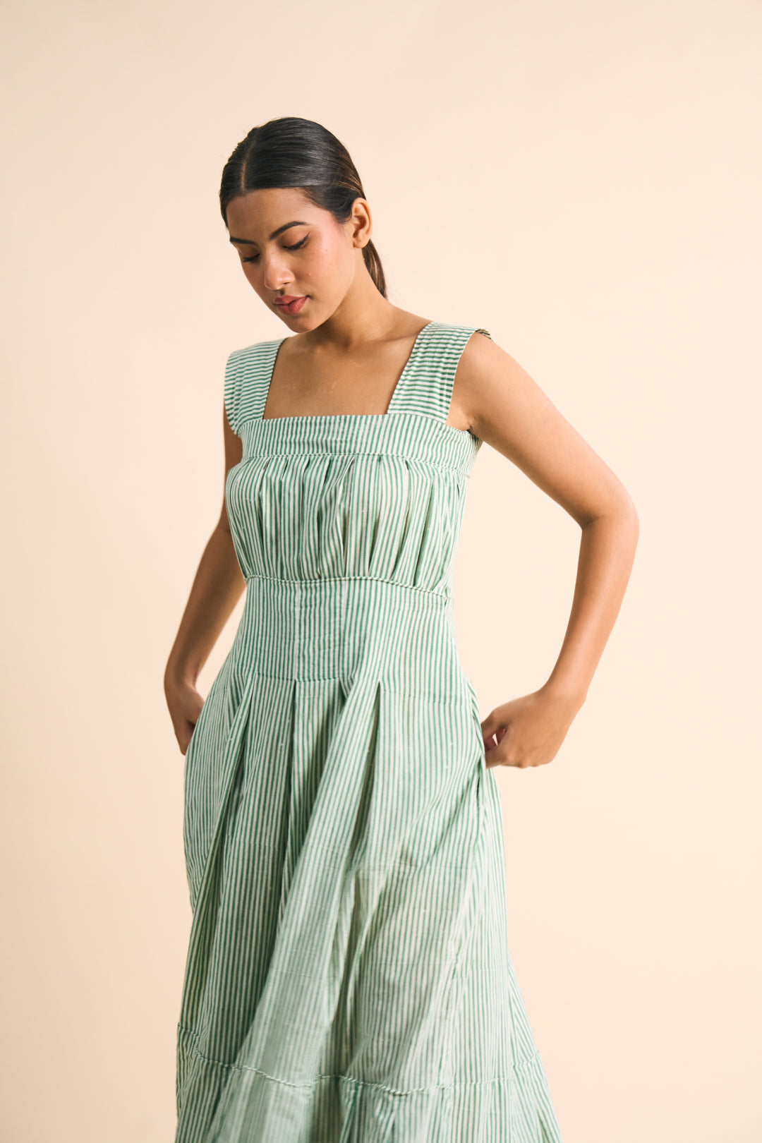 Sage Stripe Dress