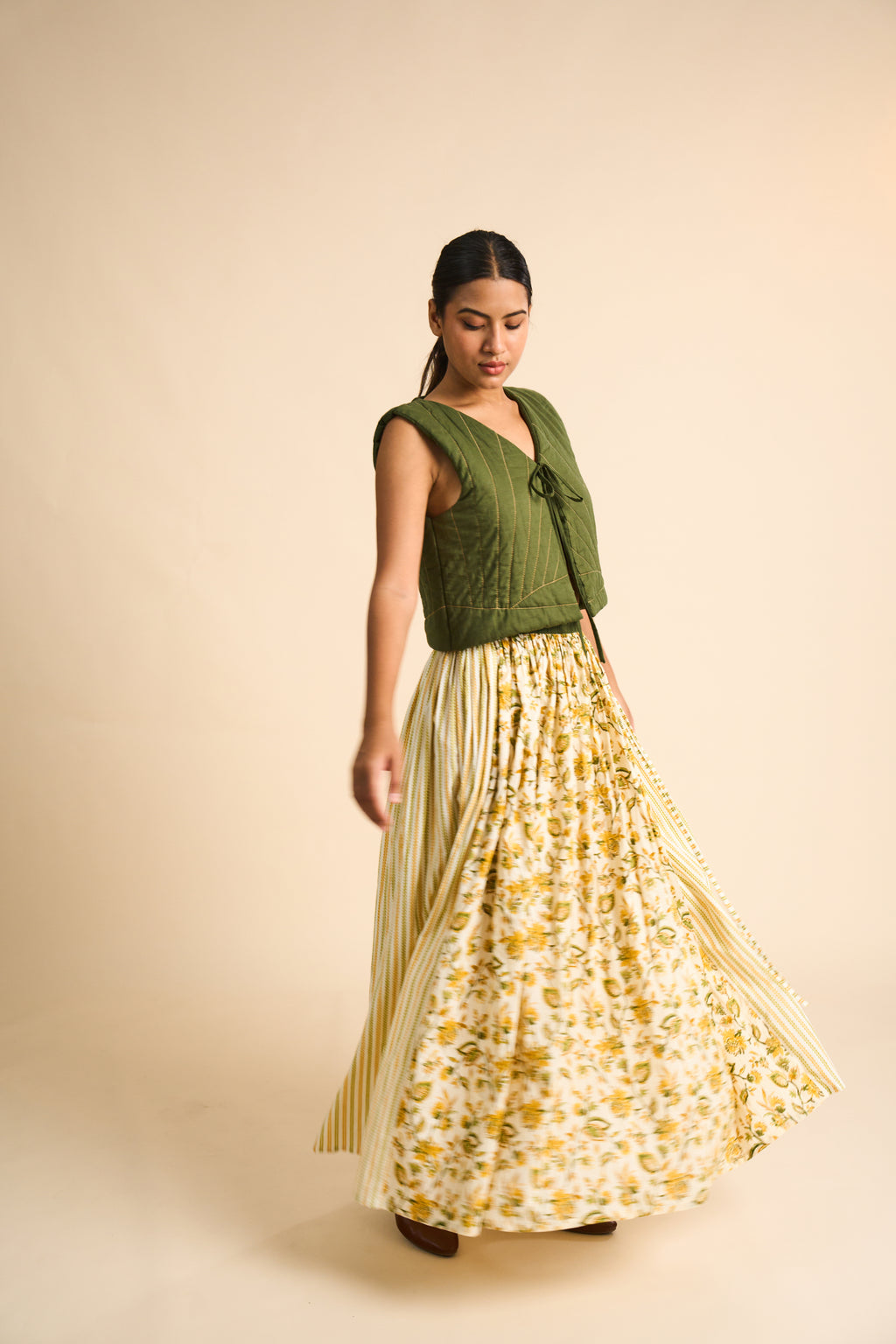 MARIGOLD PLEATED MAXI SKIRT