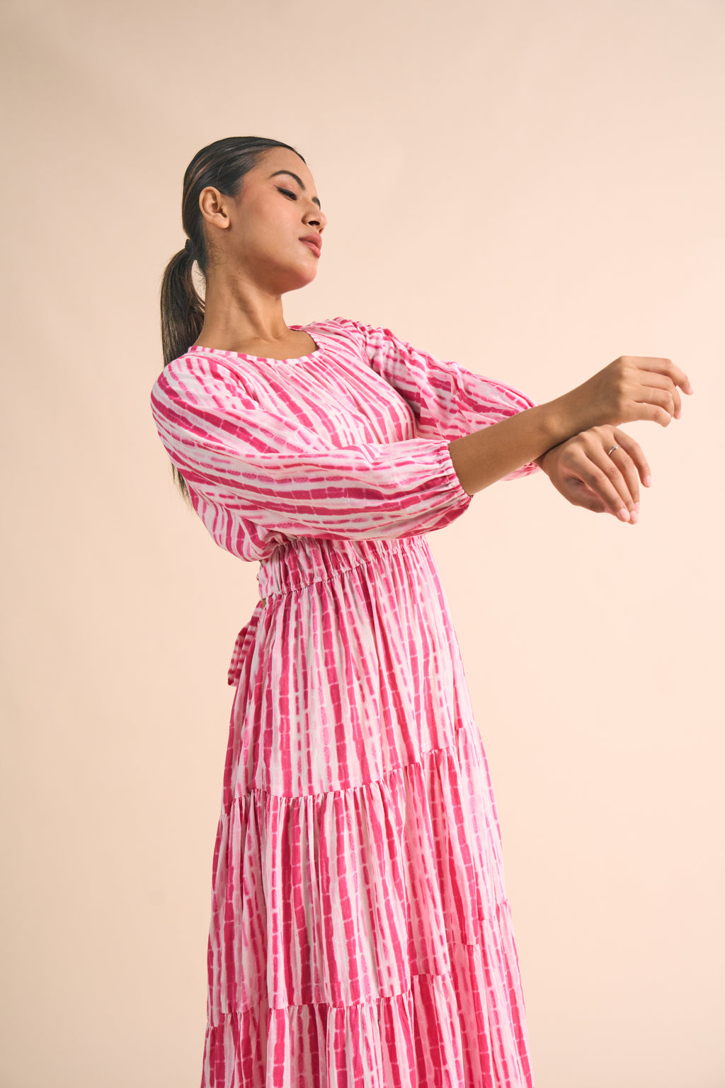 CANDY STRIPE CUTOUT DRESS