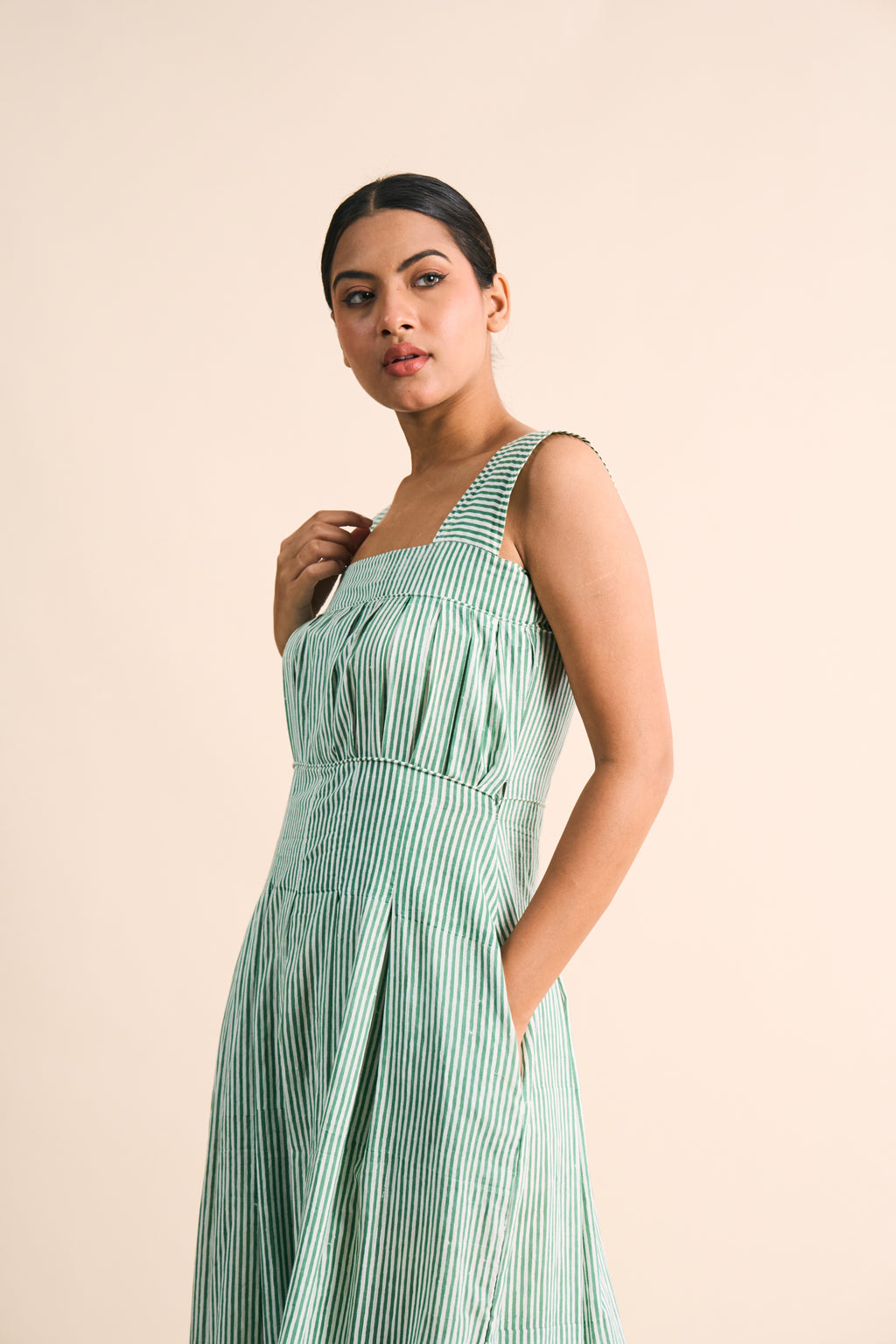 SAGE STRIPE DRESS