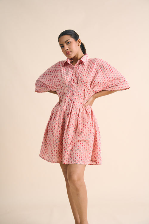 BLOSSOM PUFF-SLEEVE DRESS
