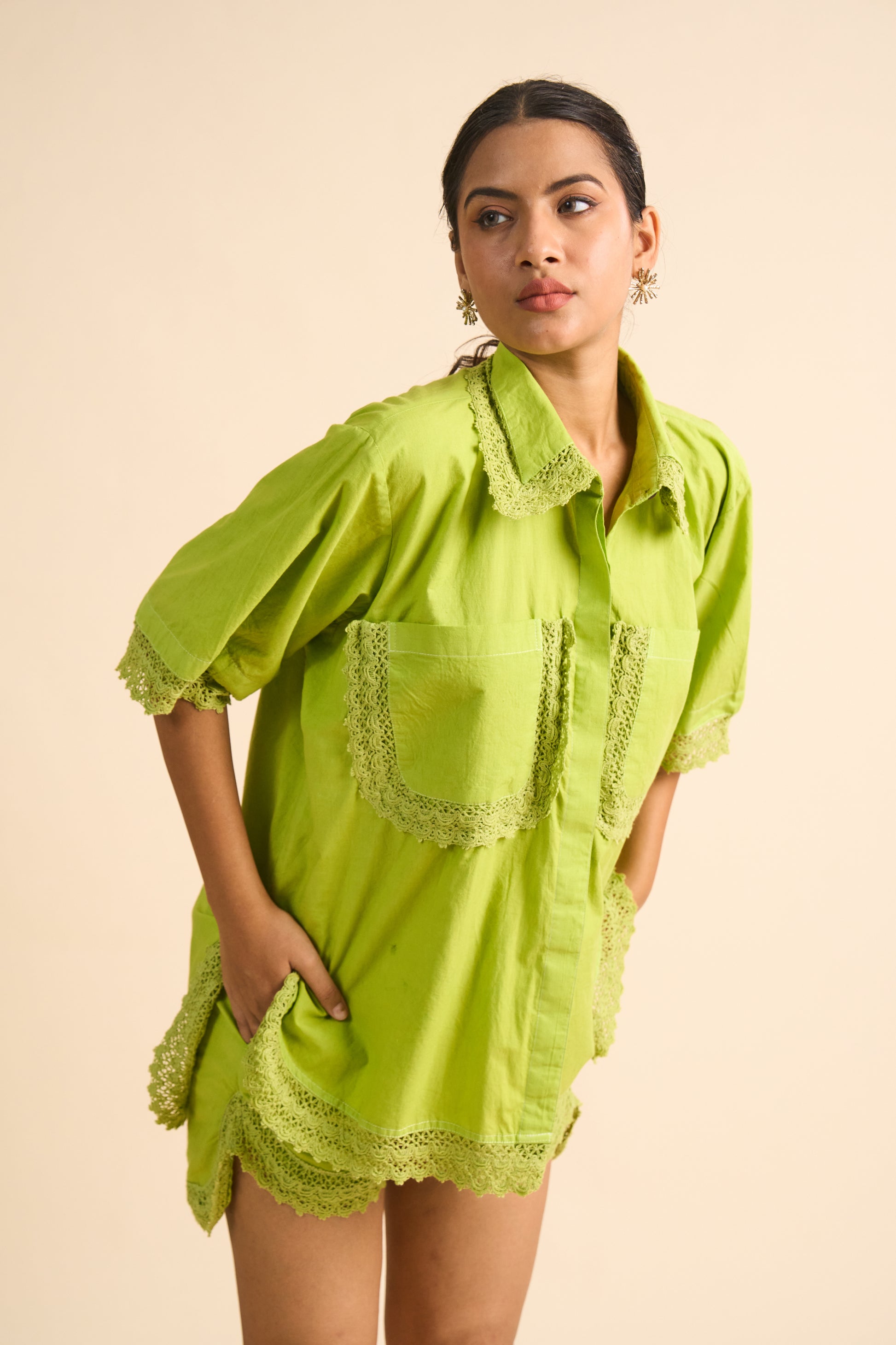 LIME POPLIN CO-ORD SET