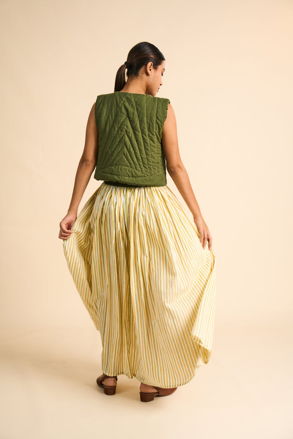MARIGOLD PLEATED MAXI SKIRT