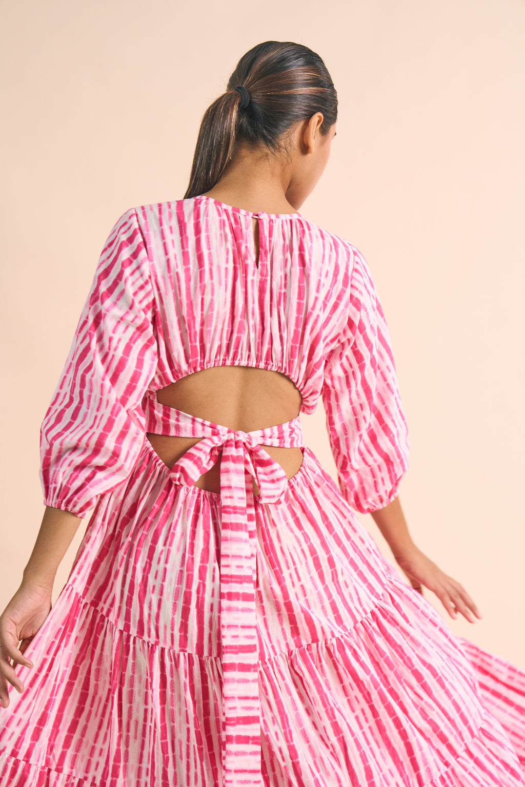 CANDY STRIPE CUTOUT DRESS