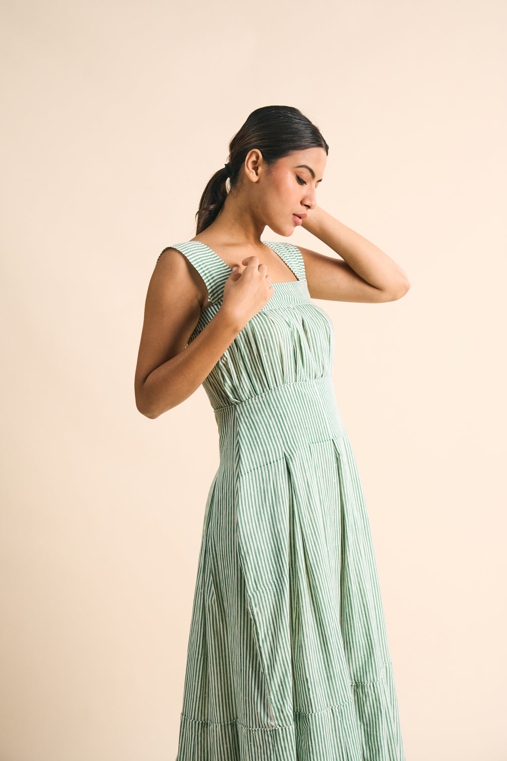 SAGE STRIPE DRESS