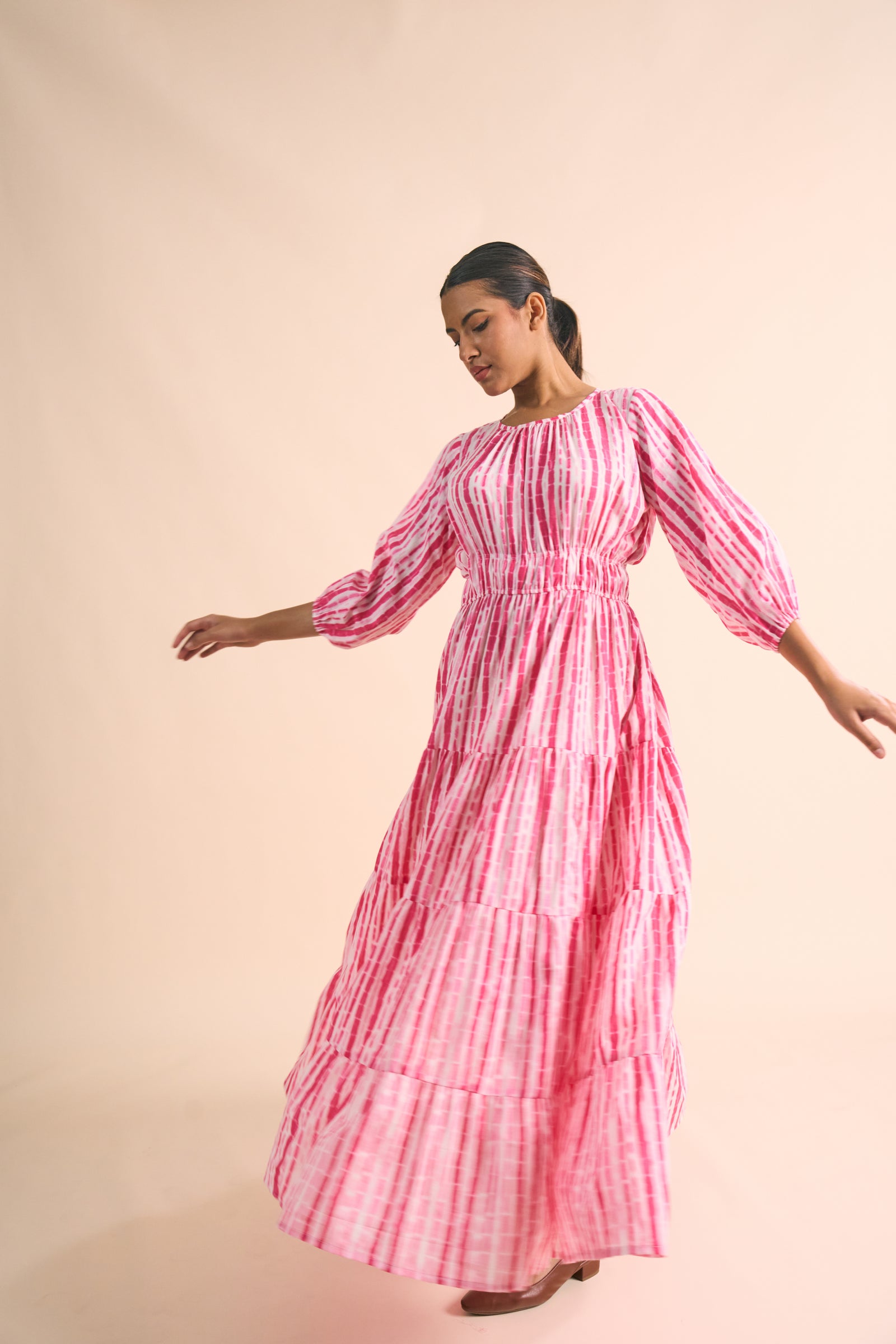 CANDY STRIPE CUTOUT DRESS