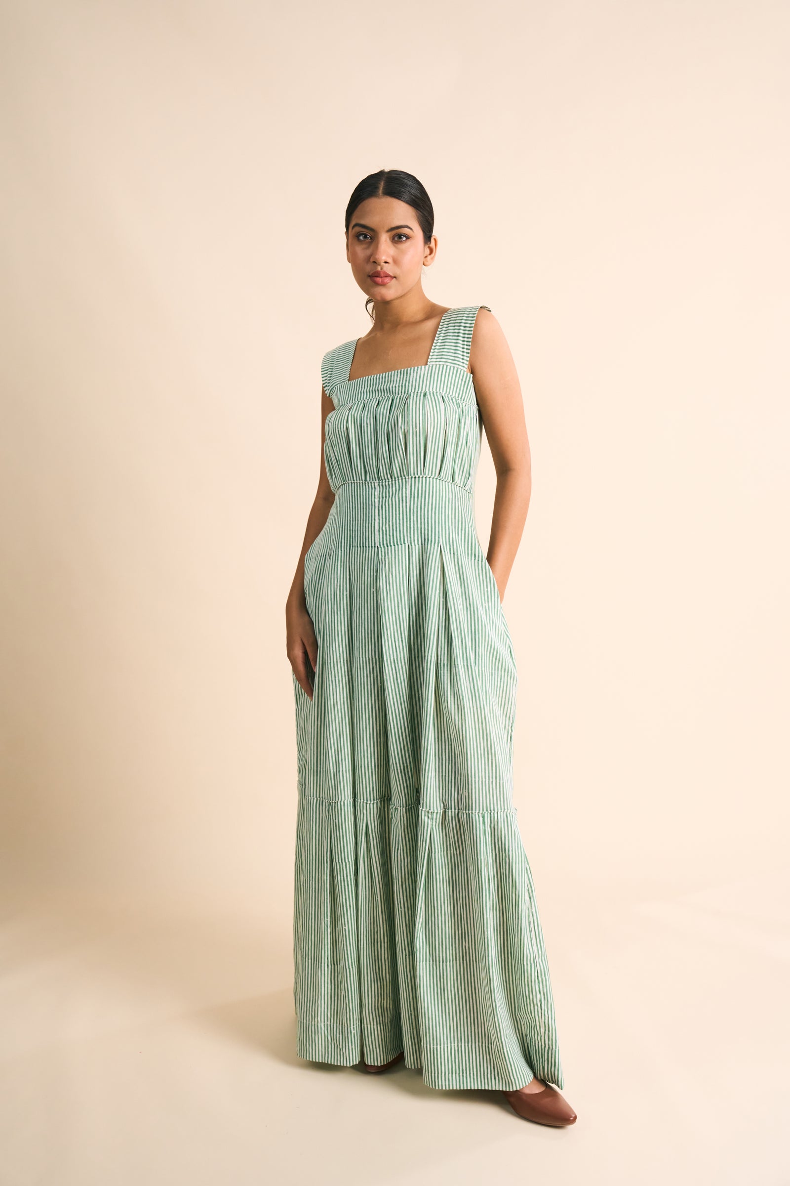 SAGE STRIPE DRESS