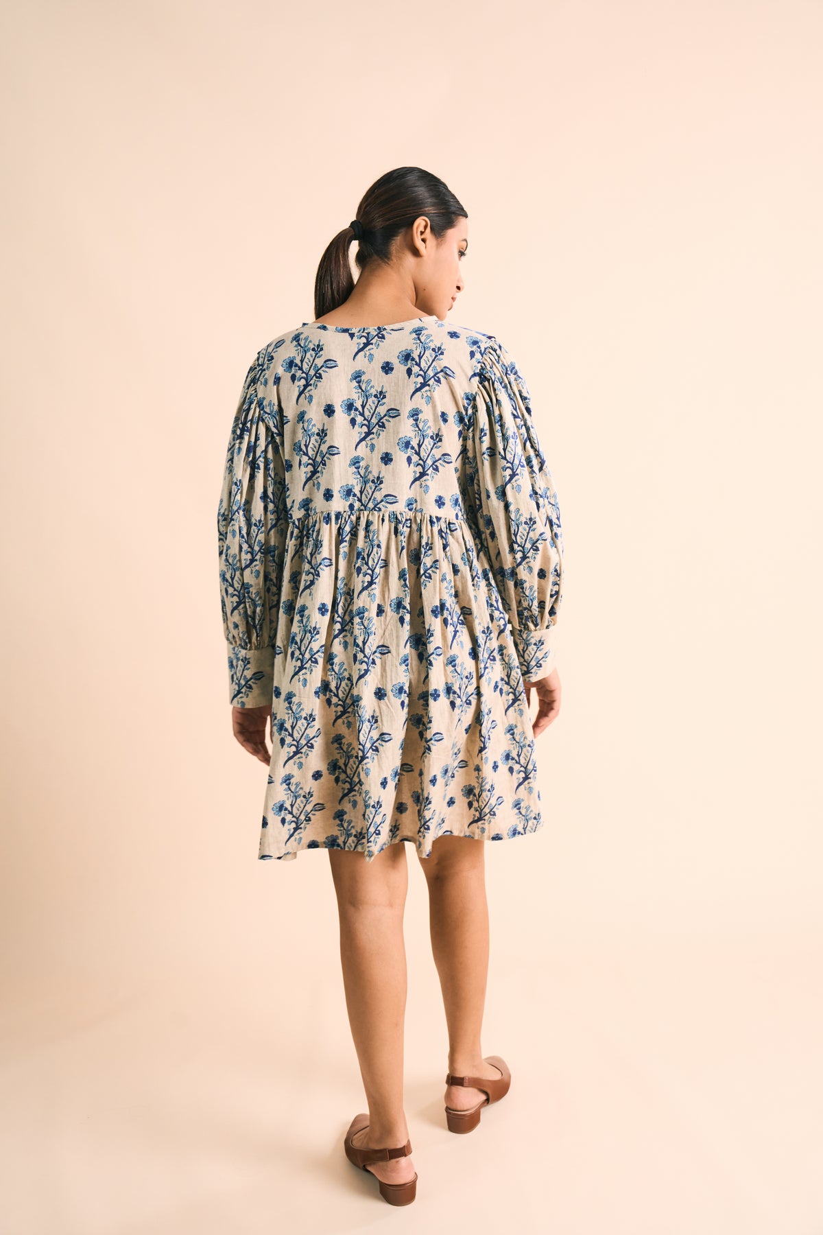 MAYA LACE-UP INDIGO DRESS