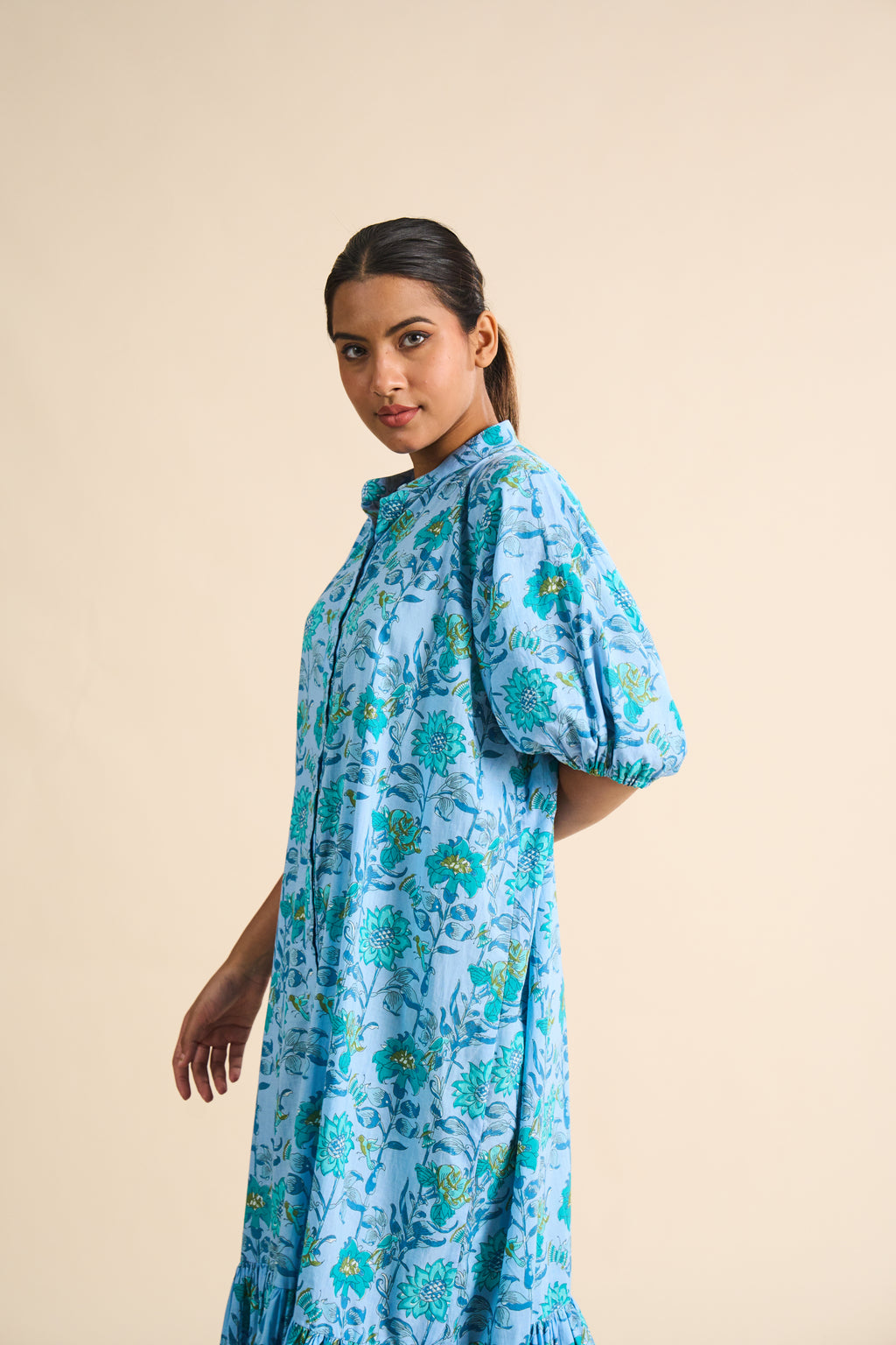 MAEVE FLORAL TIERED SHIRT DRESS