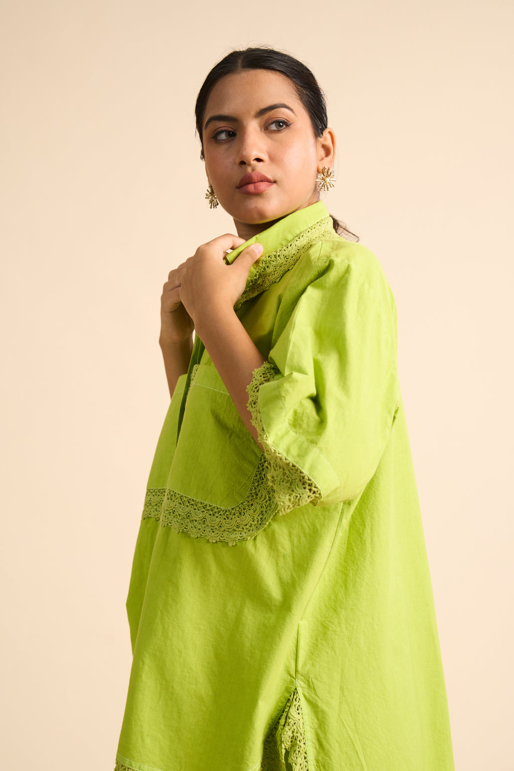LIME POPLIN CO-ORD SET