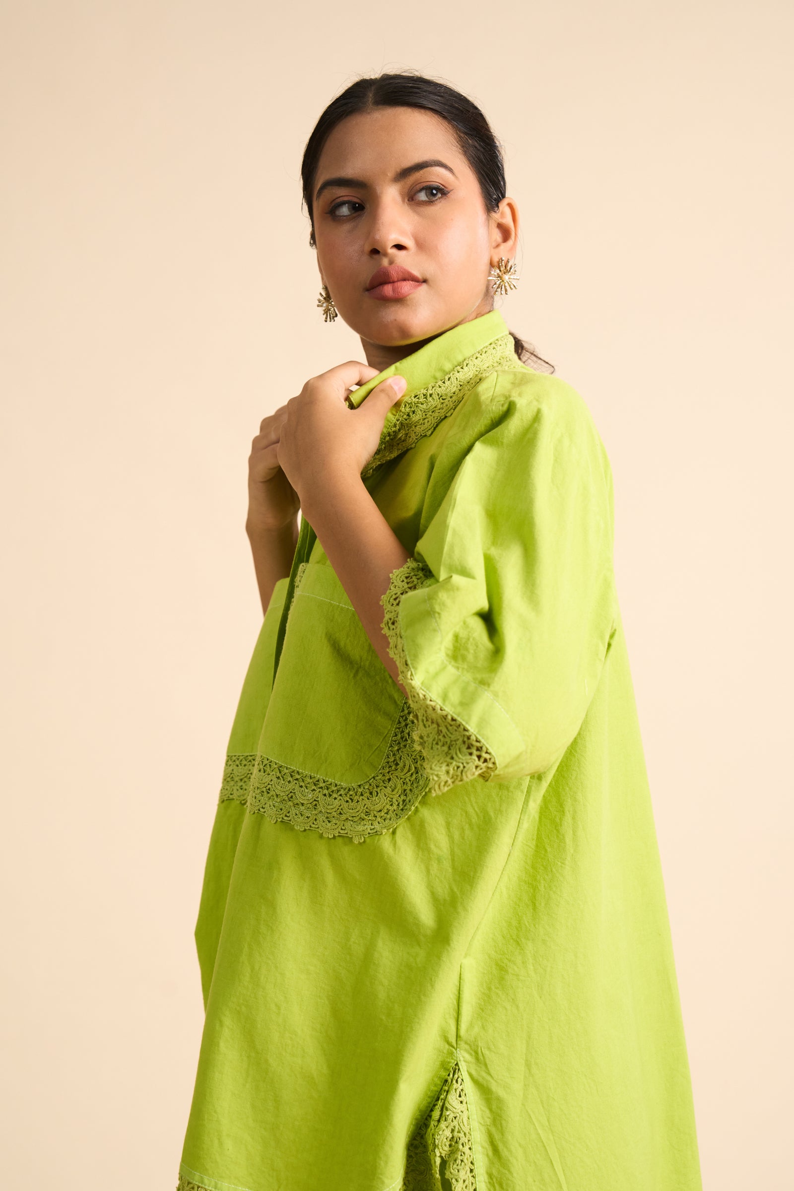 LIME POPLIN CO-ORD SET