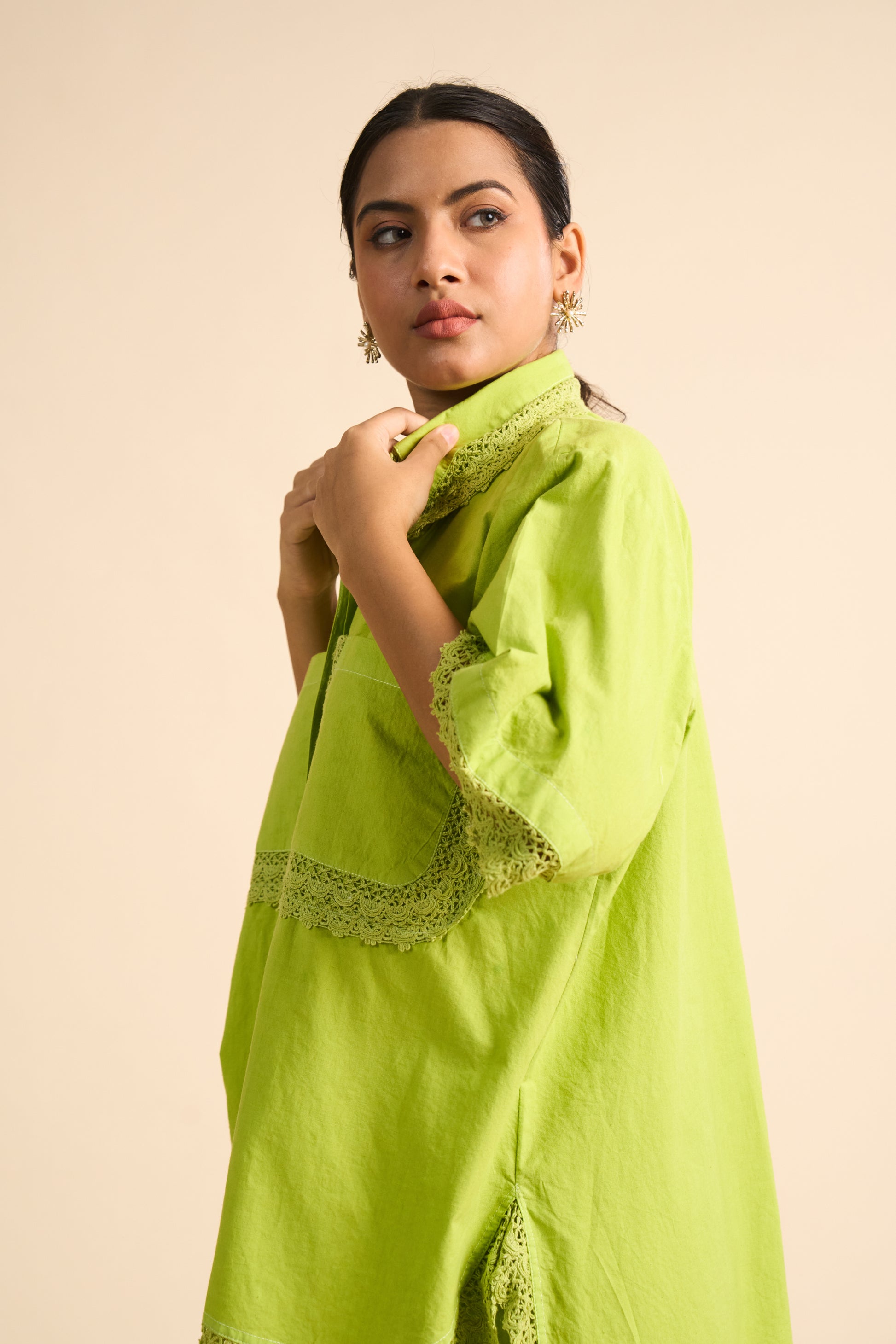 LIME POPLIN CO-ORD SET
