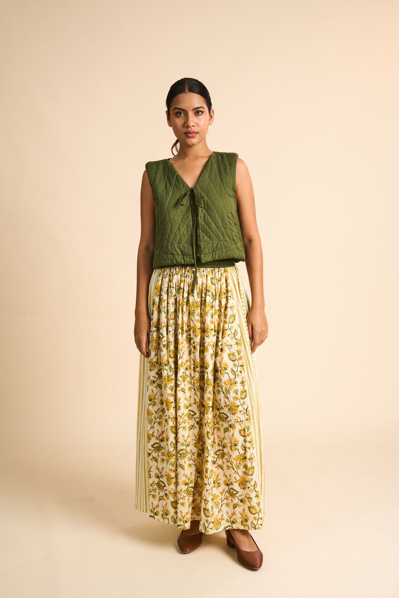 MARIGOLD PLEATED MAXI SKIRT