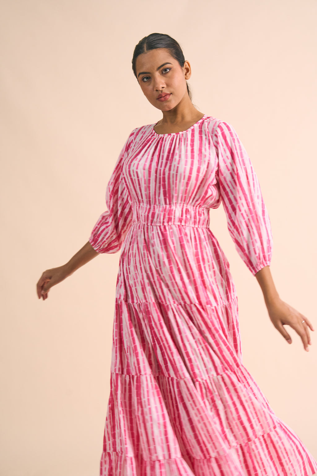 CANDY STRIPE CUTOUT DRESS
