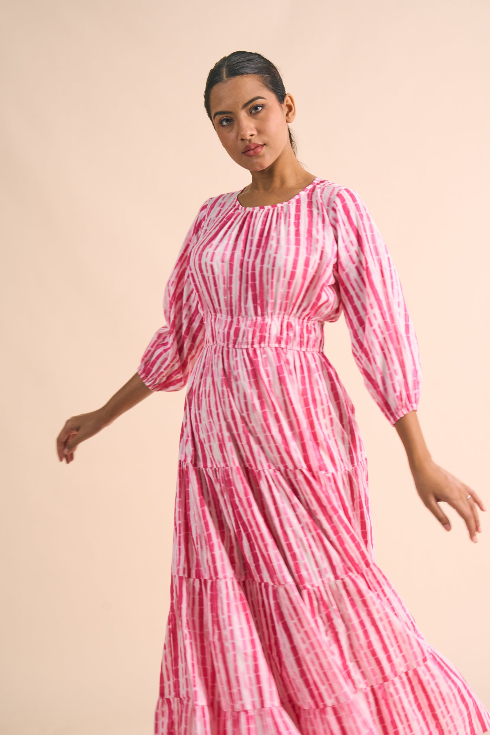 CANDY STRIPE CUTOUT DRESS