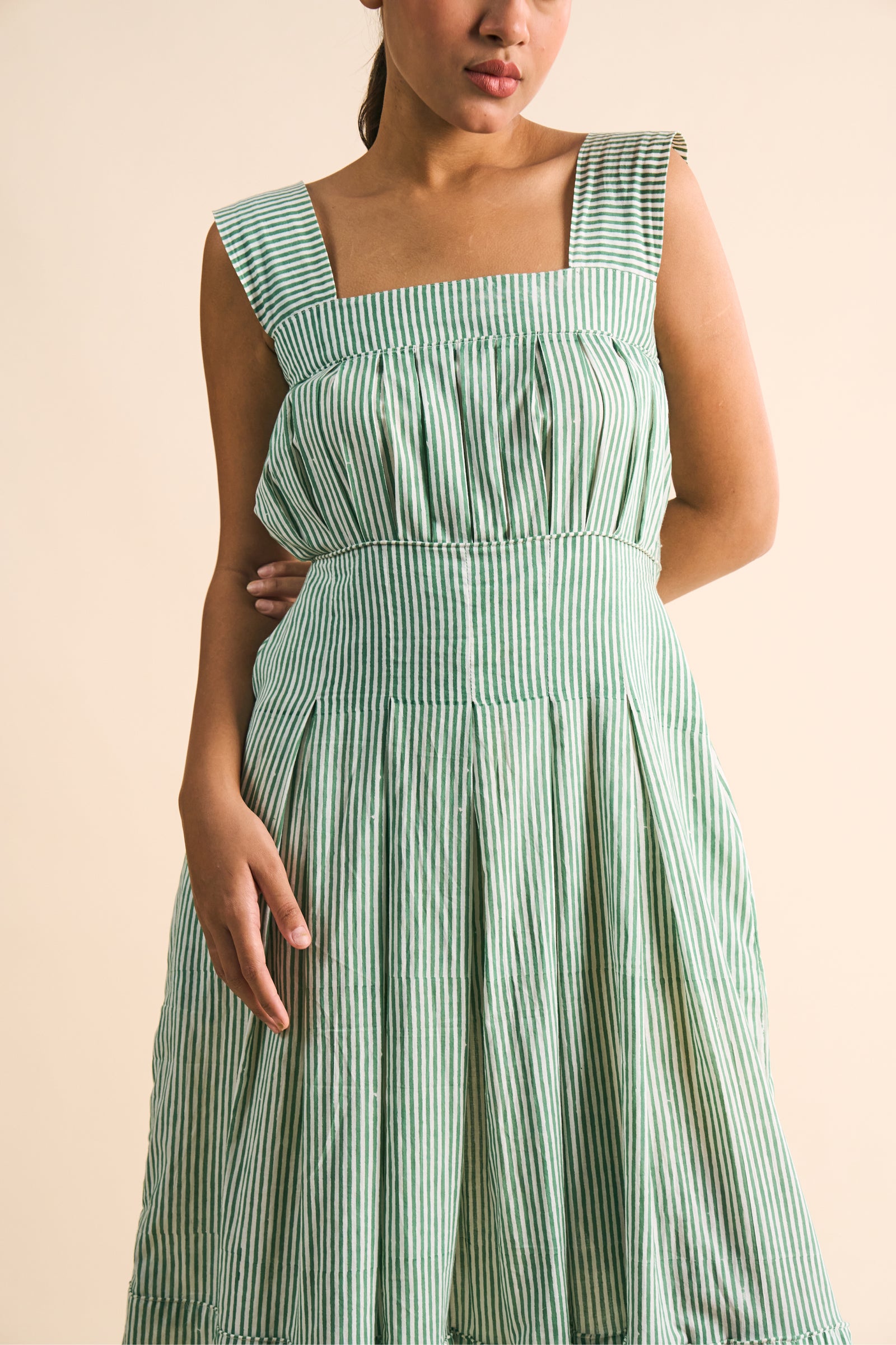 SAGE STRIPE DRESS